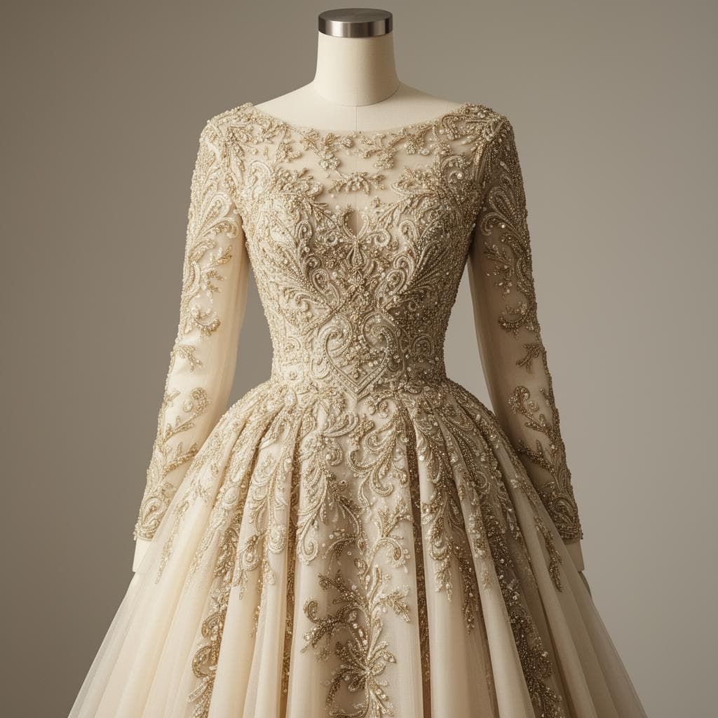 Embroidered Bridal Gown